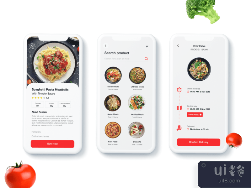 Foodiee - 移动 UI 套件(Foodiee - Mobile UI Kit)插图1