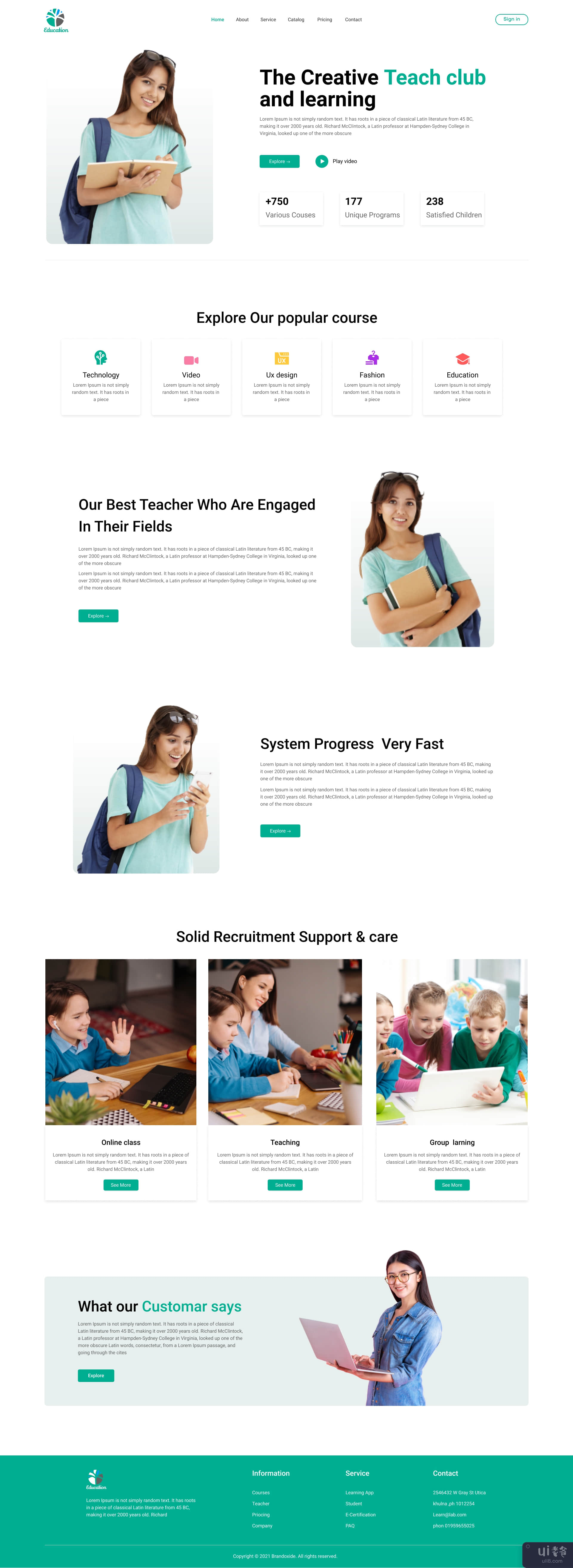 教学院网站和登陆页面(Teach Academy  Web & Landing Page)插图