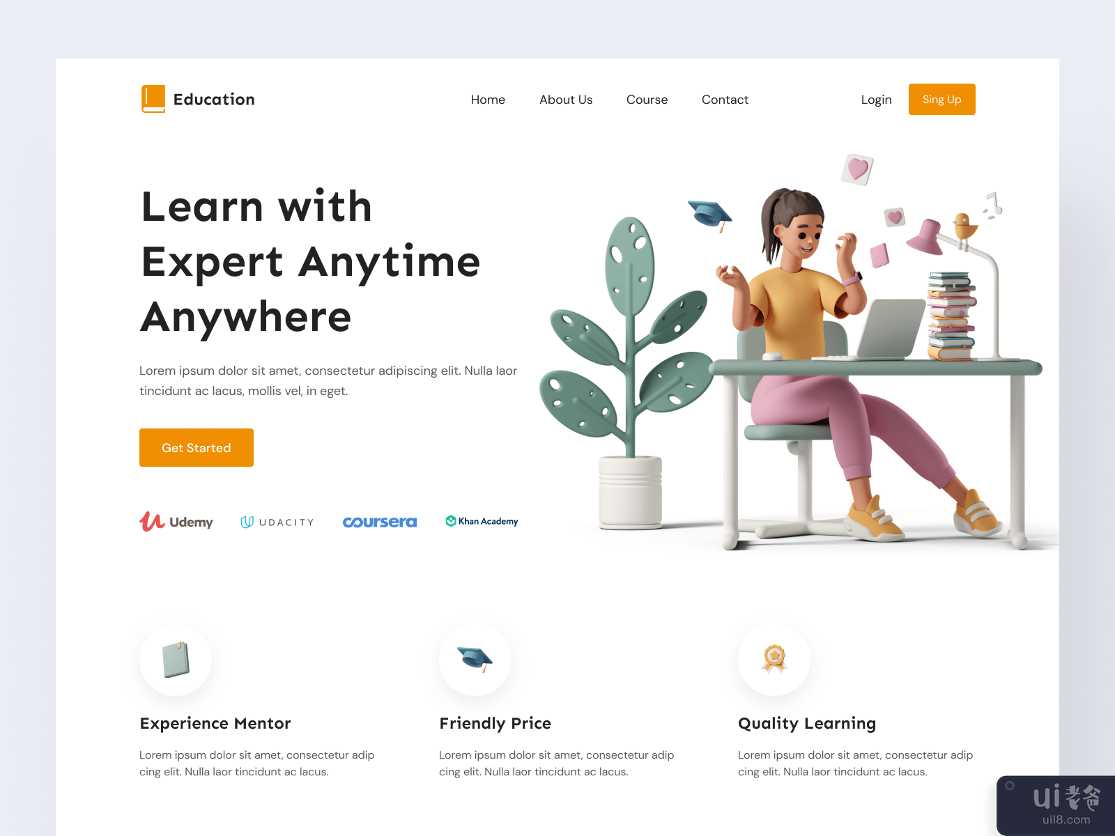 Online Education Course Landing Page Design