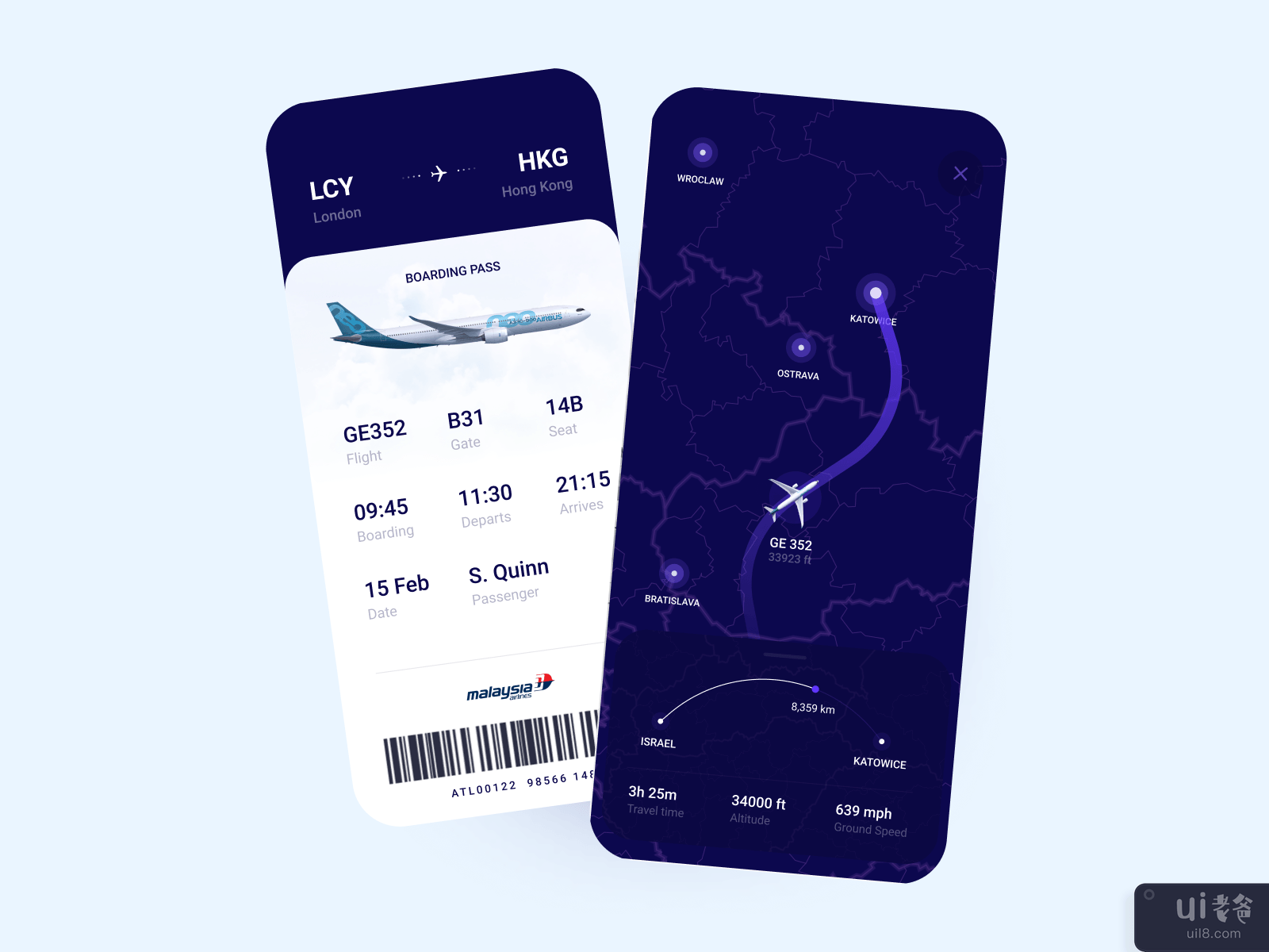 Jetly - 私人航班预订 iOS UI 套件(Jetly - Private Flight Booking iOS UI Kit)插图2