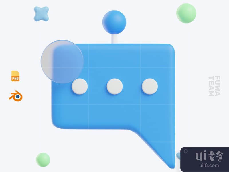 Chat Bot - 3D Business and Finance icon pack (front)