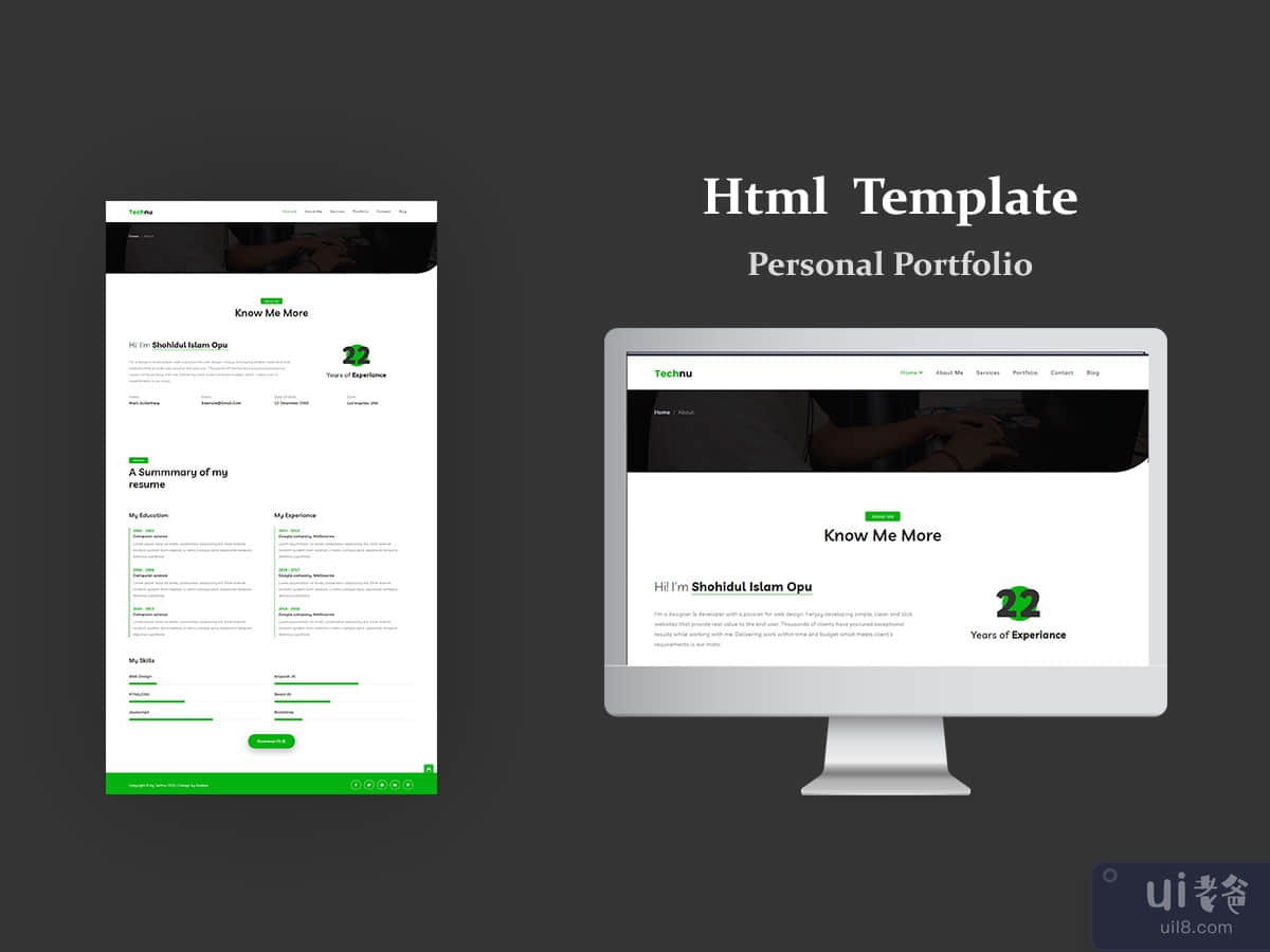 Html Template About page Light v1