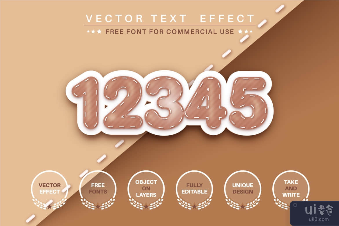 皮革制品 - 可编辑的文字效果、字体样式(Leather product - editable text effect, font style)插图2