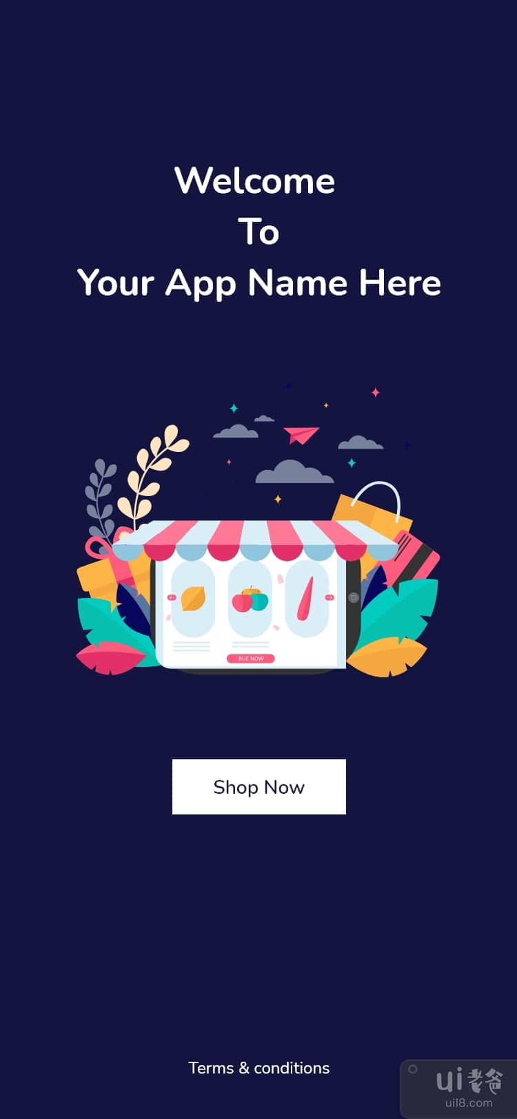 免费下载在线杂货购物应用程序 UI 工具包模板设计(Free Download Online Grocery Shopping App UI Kit Template Design)插图