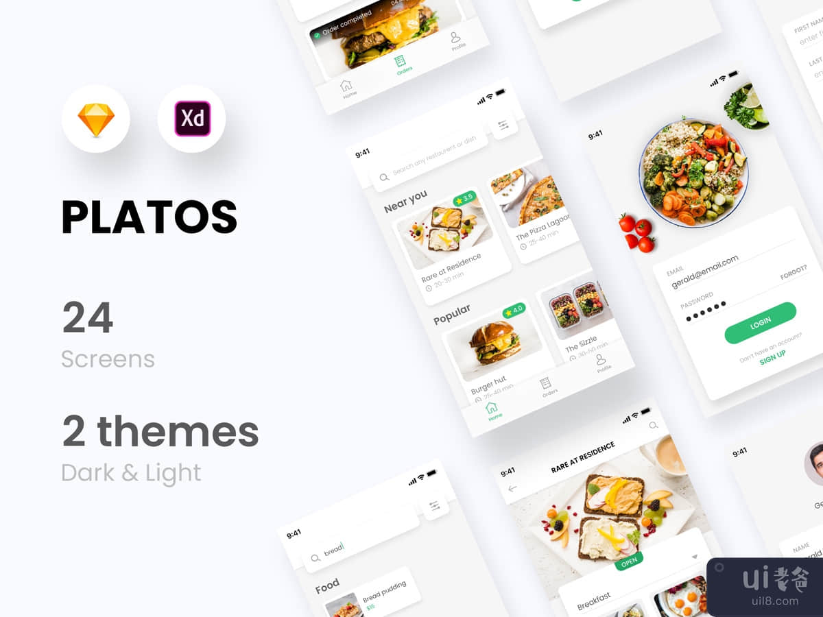 PLATOS - Food delivery app mobile UI kit