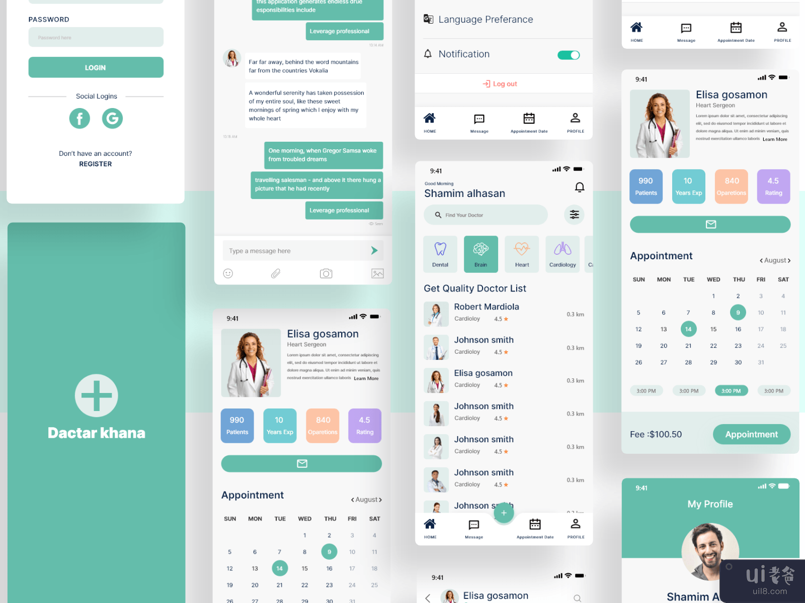 Doctor Appointment app design 