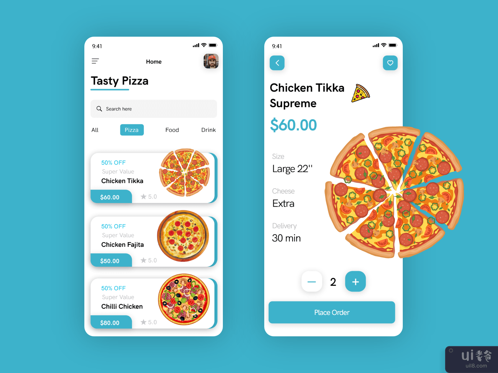 比萨配送应用程序 - 食品配送应用程序(Pizza Delivery app - Food Delivery App)插图