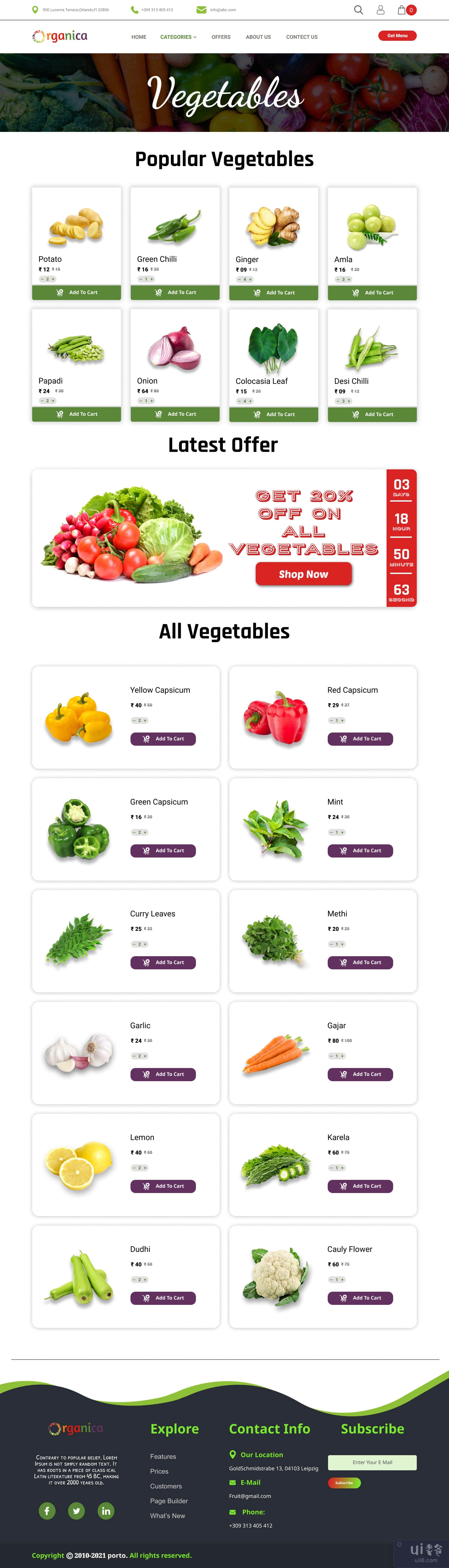 在线水果和蔬菜销售。(Online Fruits & Vegetables Selling.)插图4