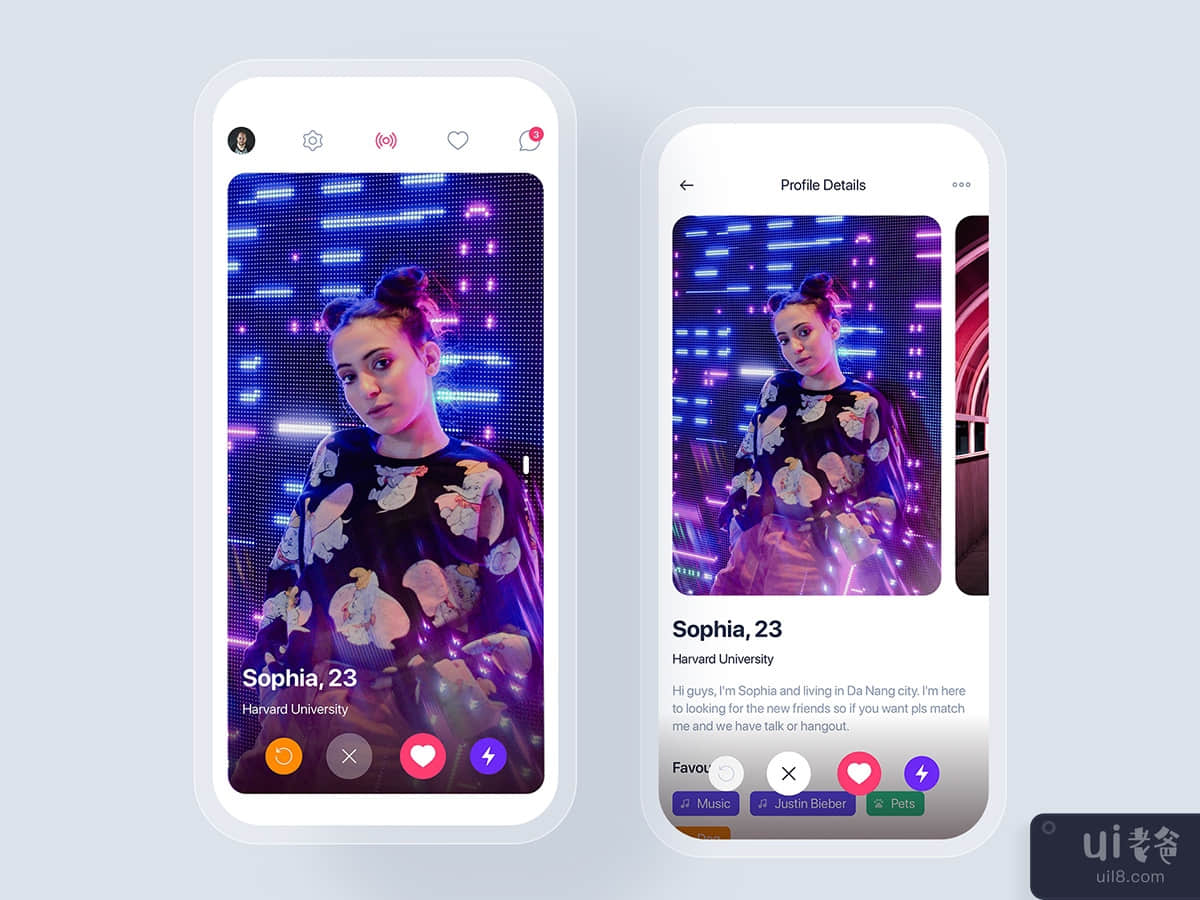 Social Dating app UI concept