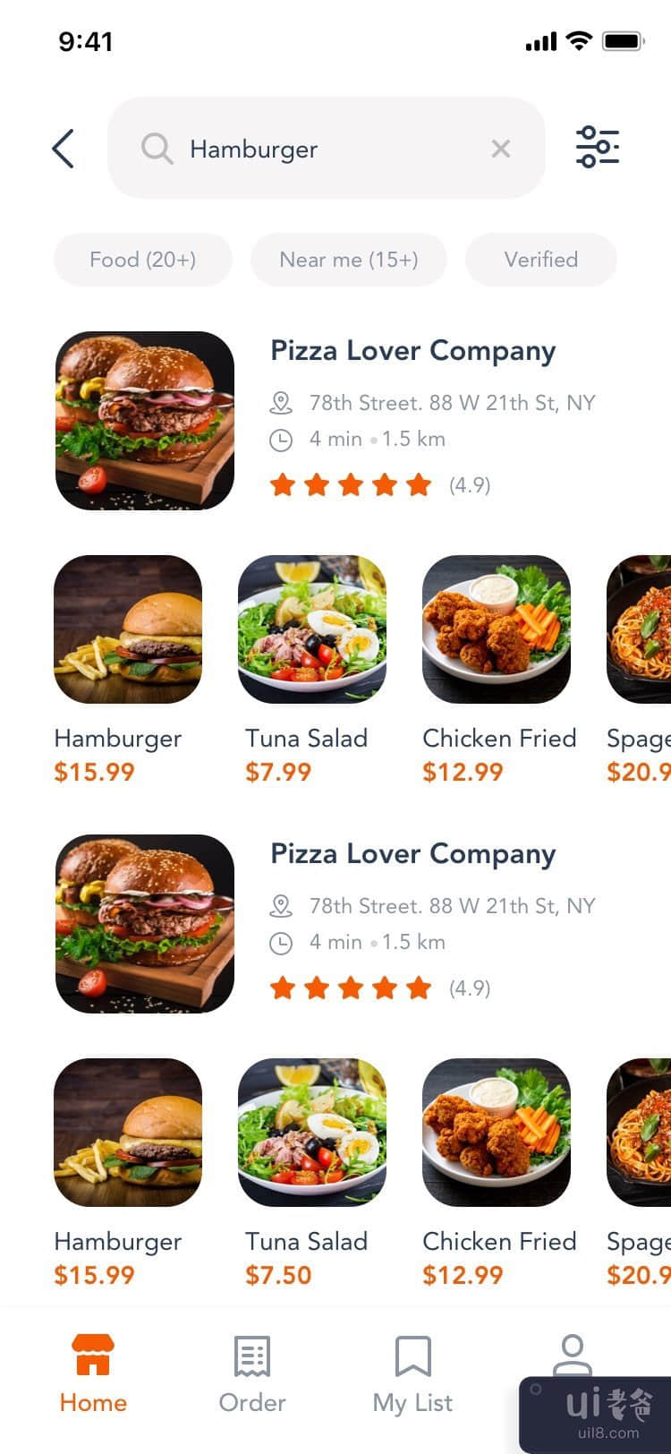 送餐应用模板 UI 套件 #2(Food Delivery App Template Ui Kit #2)插图