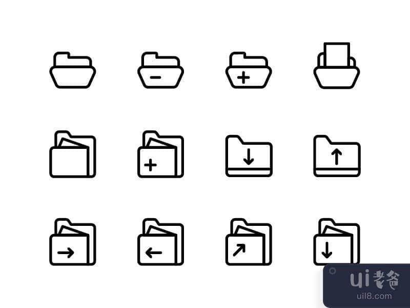 文件夹大纲图标1(Folder outline icon 1)插图
