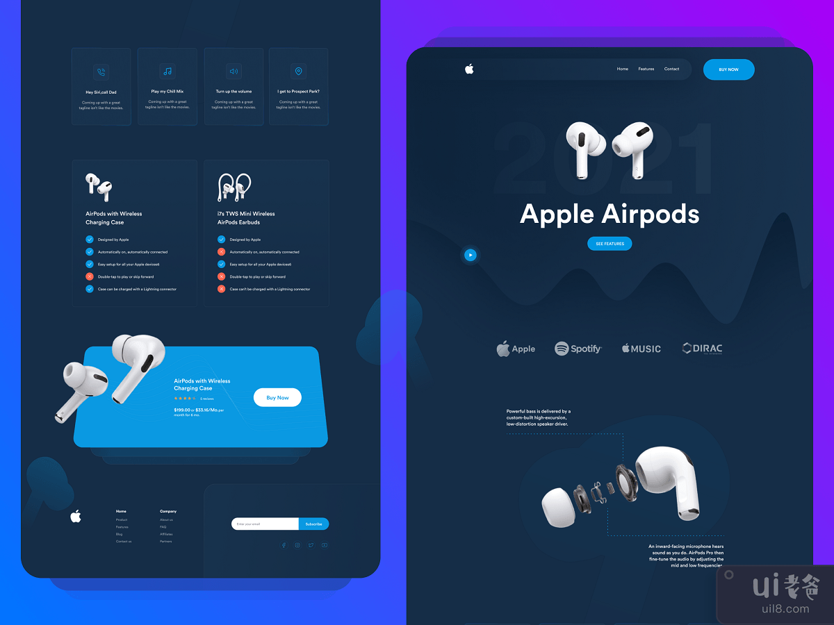 Product Landing Page Design - Apple Airpods Pro