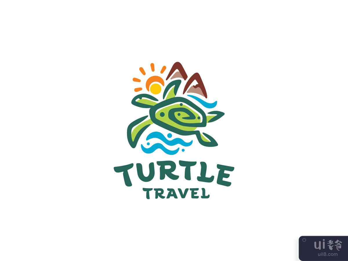 Turtle travel logo design