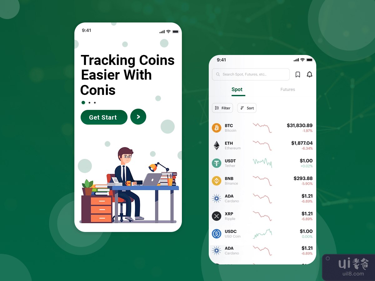 追踪硬币基地移动应用(Tracking coins base  Mobile App)插图
