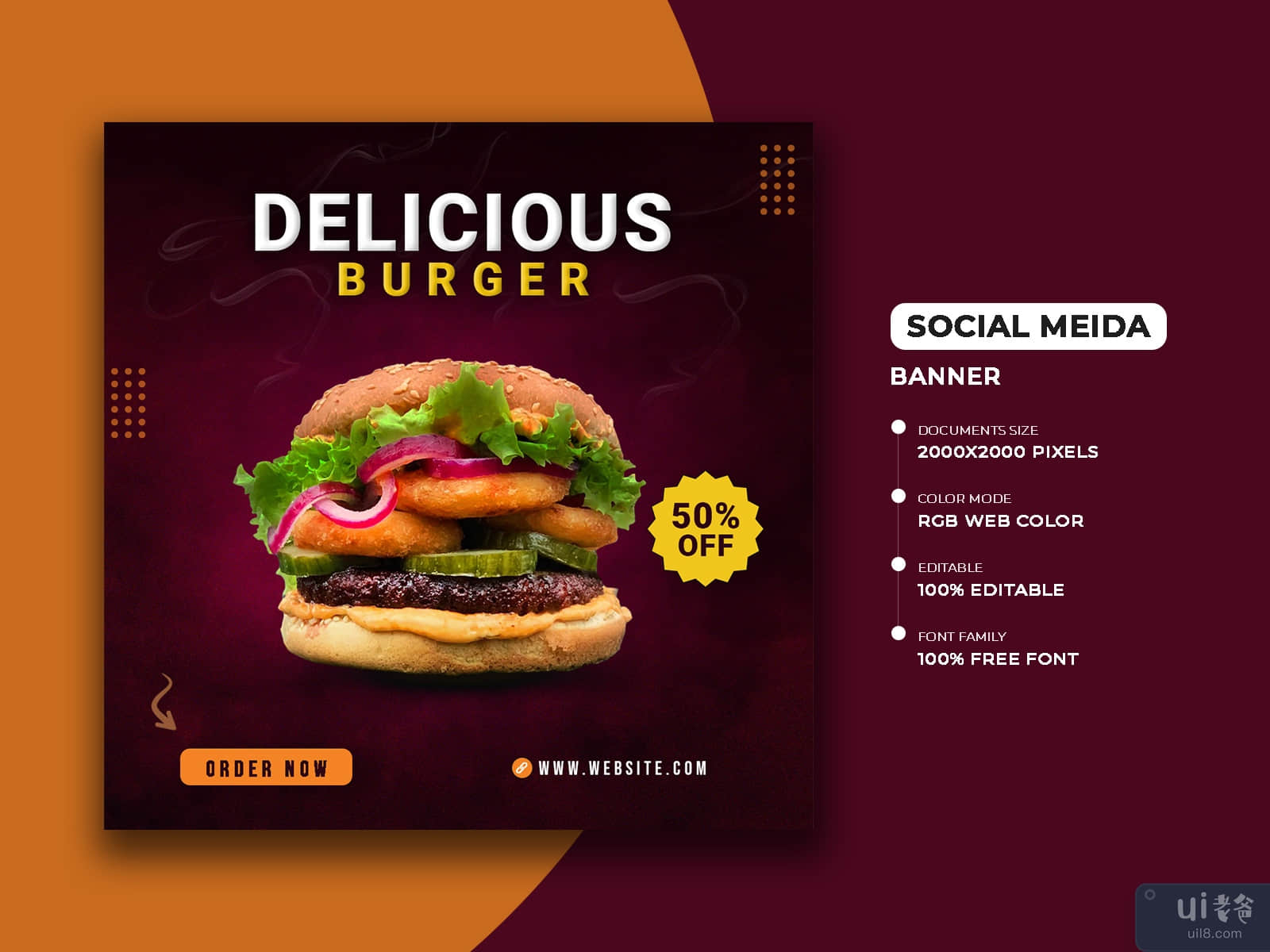 Food Social media post design templates