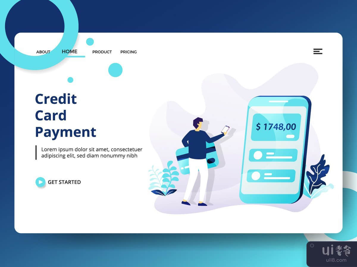 Landing page template of Credit Card Payment