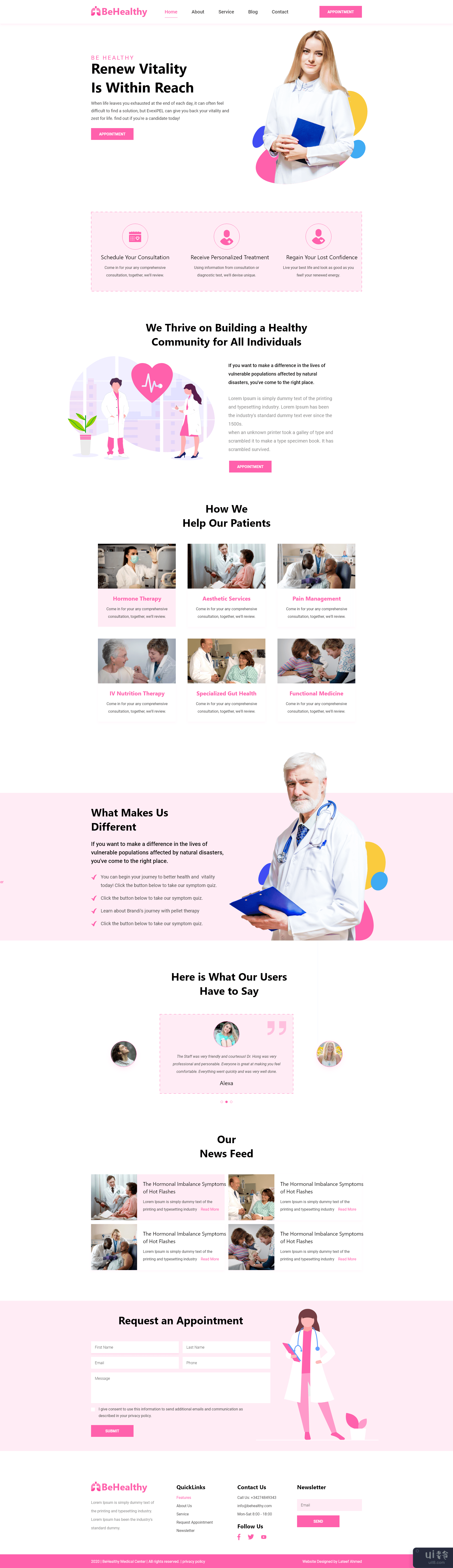 健康医疗网页 UI 设计(Be Healthy Medical Web UI Design)插图2