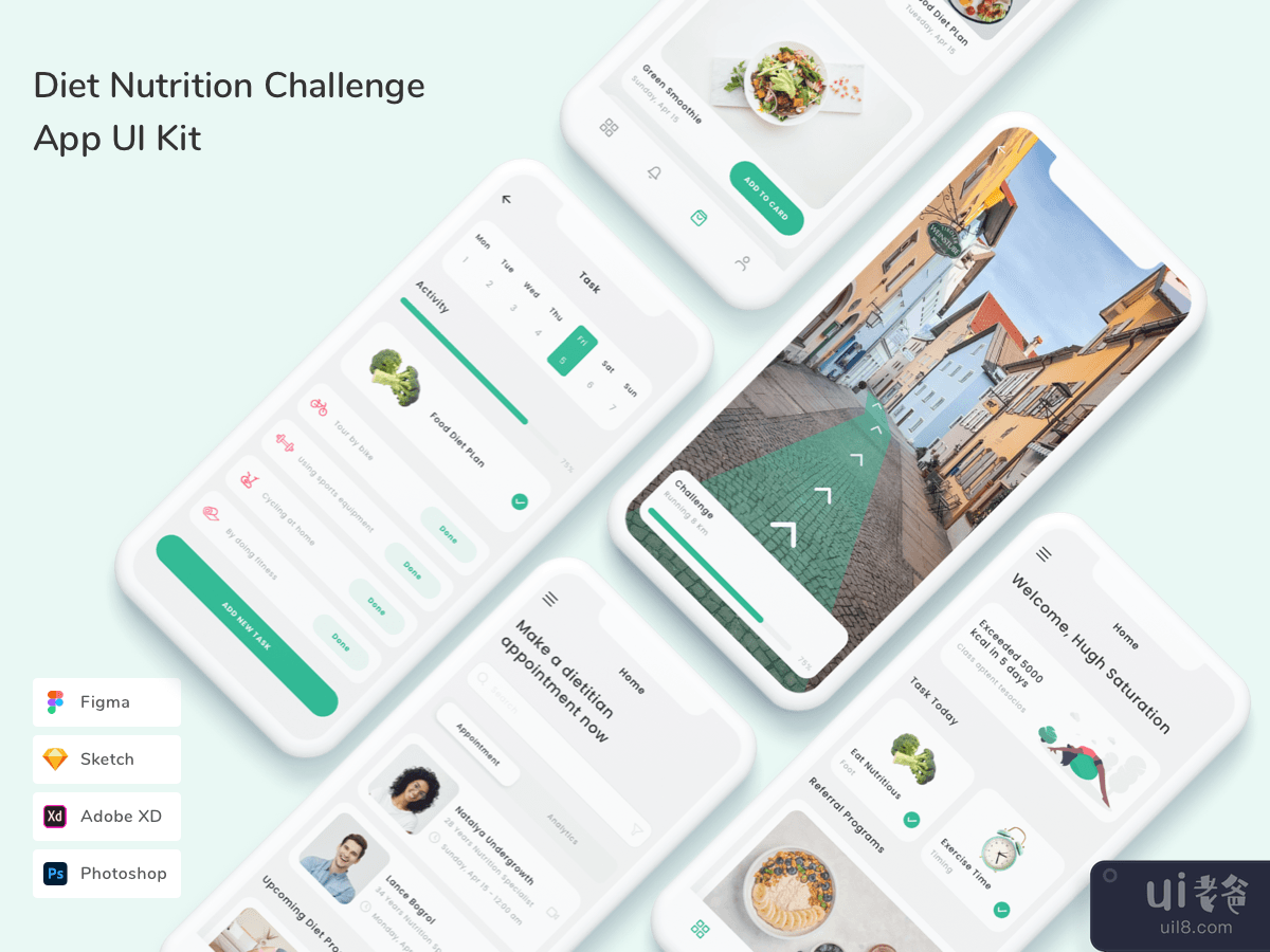 Diet Nutrition Challenge App UI Kit