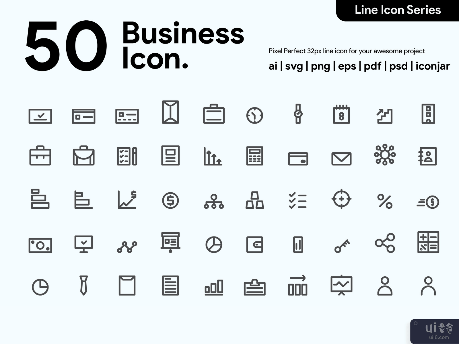 Kawaicon - 50 Business Line Icon