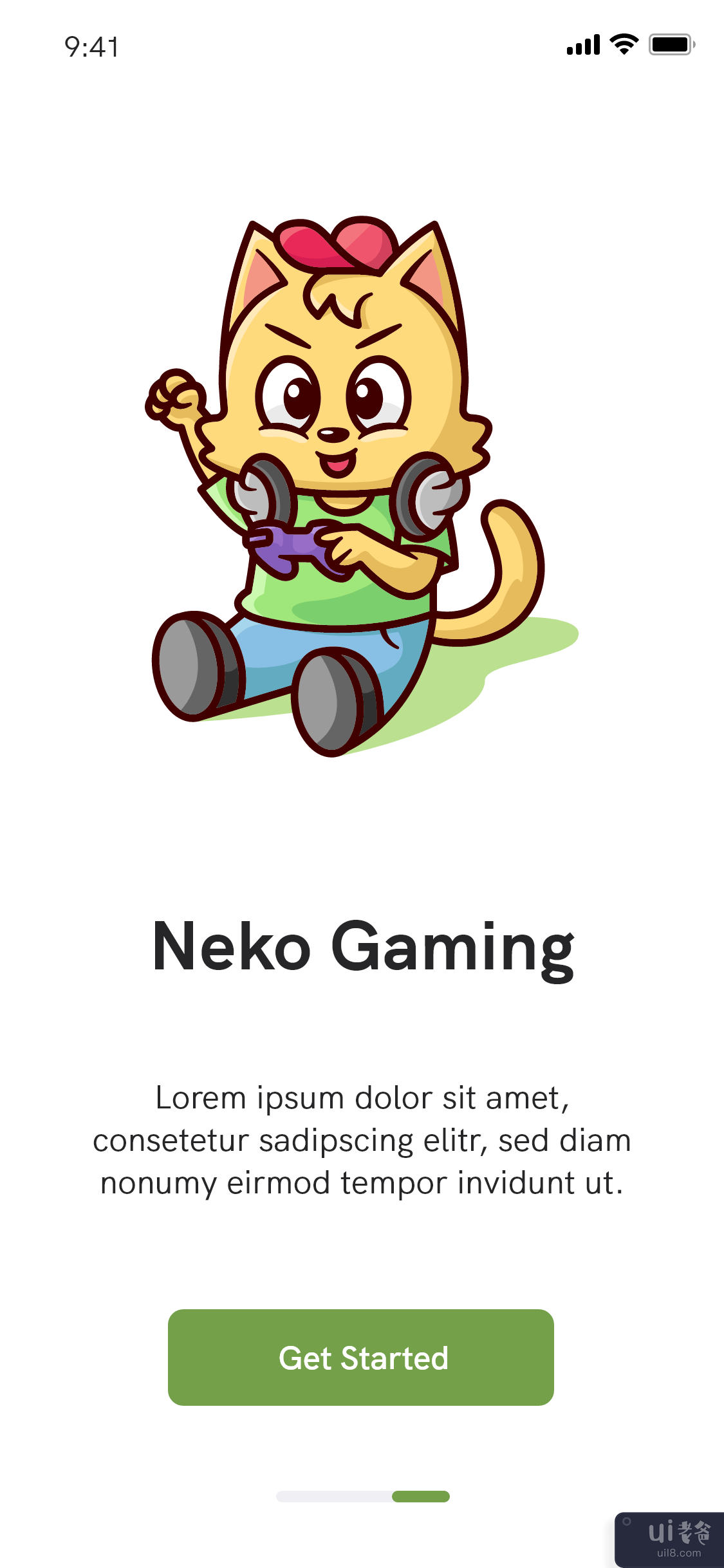 Neko Gaming Onboarding 屏幕 - 婴儿游戏 UiKIT(Neko Gaming Onboarding Screen - Baby Gamming UiKIT)插图1