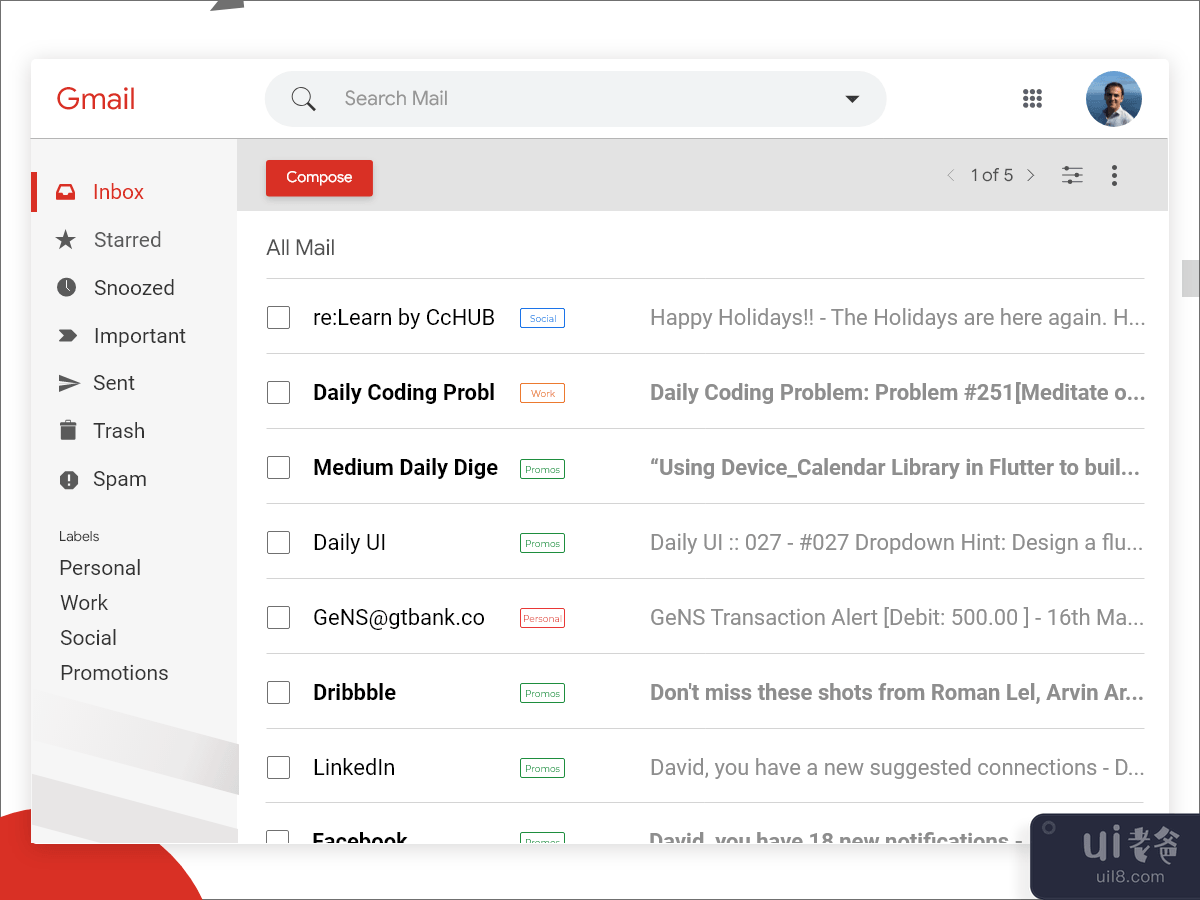 Gmail redesign concept