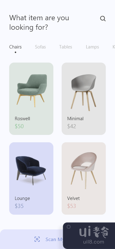 家具应用程序用户界面模板(Furniture App UI Templat)插图2