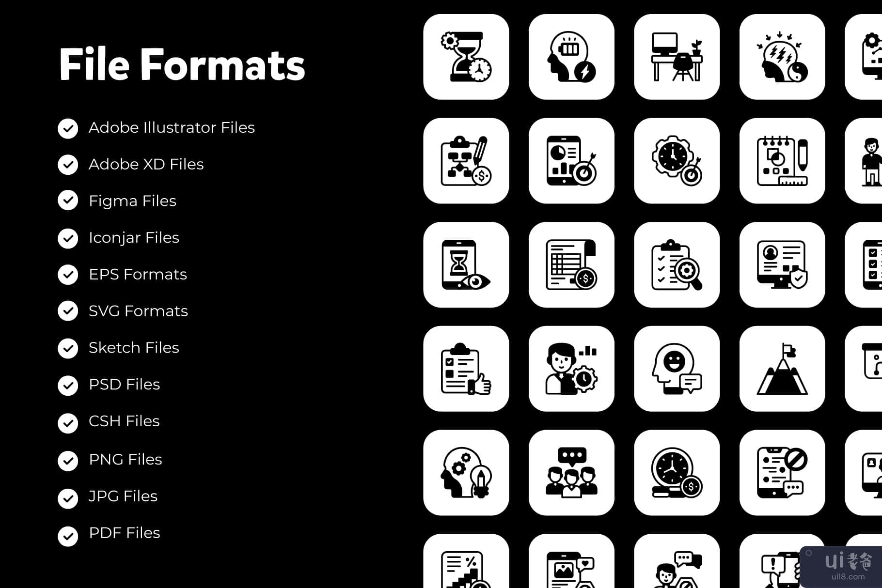 70 个生产力字形图标(70 Productivity Glyph Icons)插图3