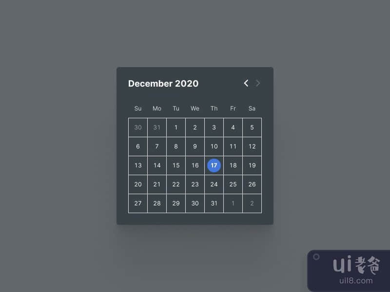 Calendar Web UI Kit