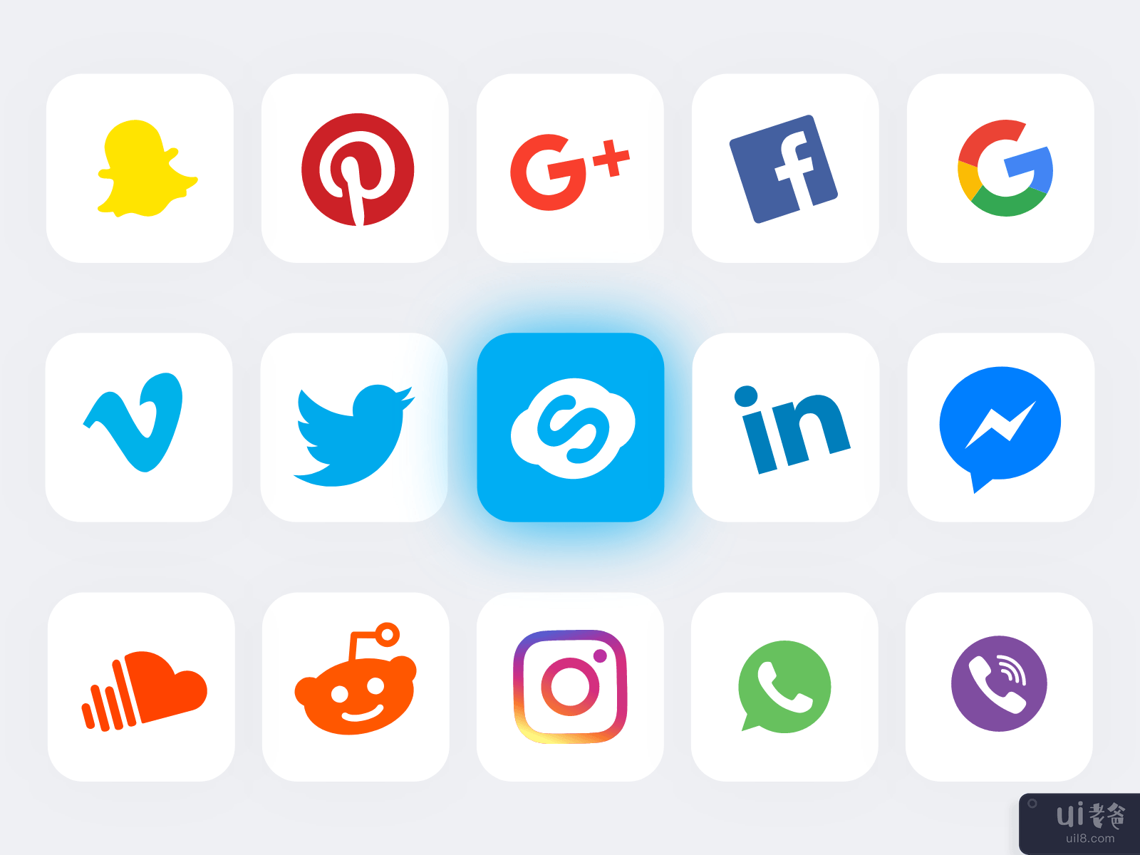 社交媒体图标集 V2-品牌图标集(Social Media Icon Set V2 - Brand Icon Set)插图