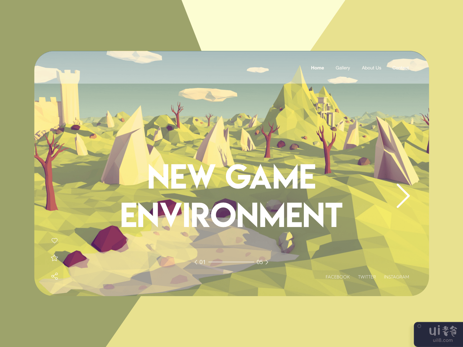 Website Header Lowpoly Game