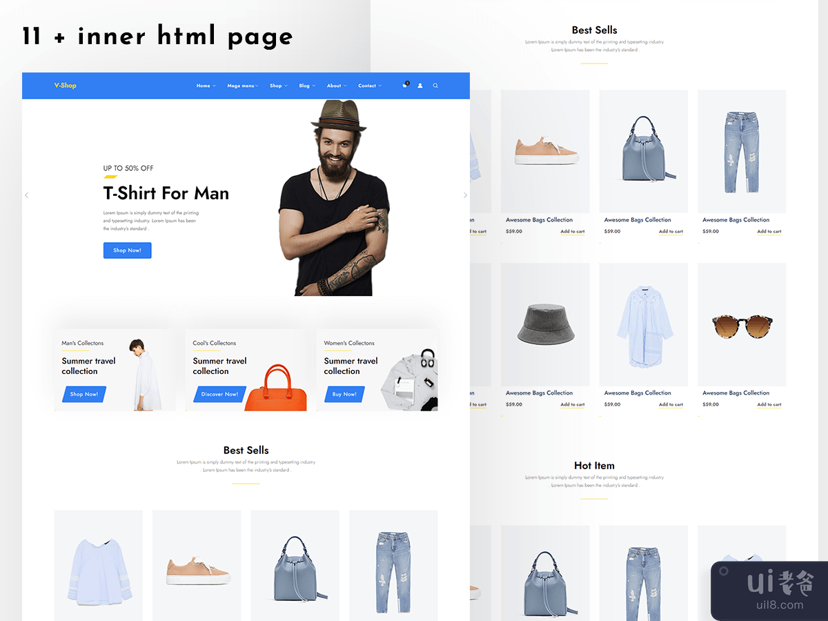 V-shop Creative E-commerce html template 