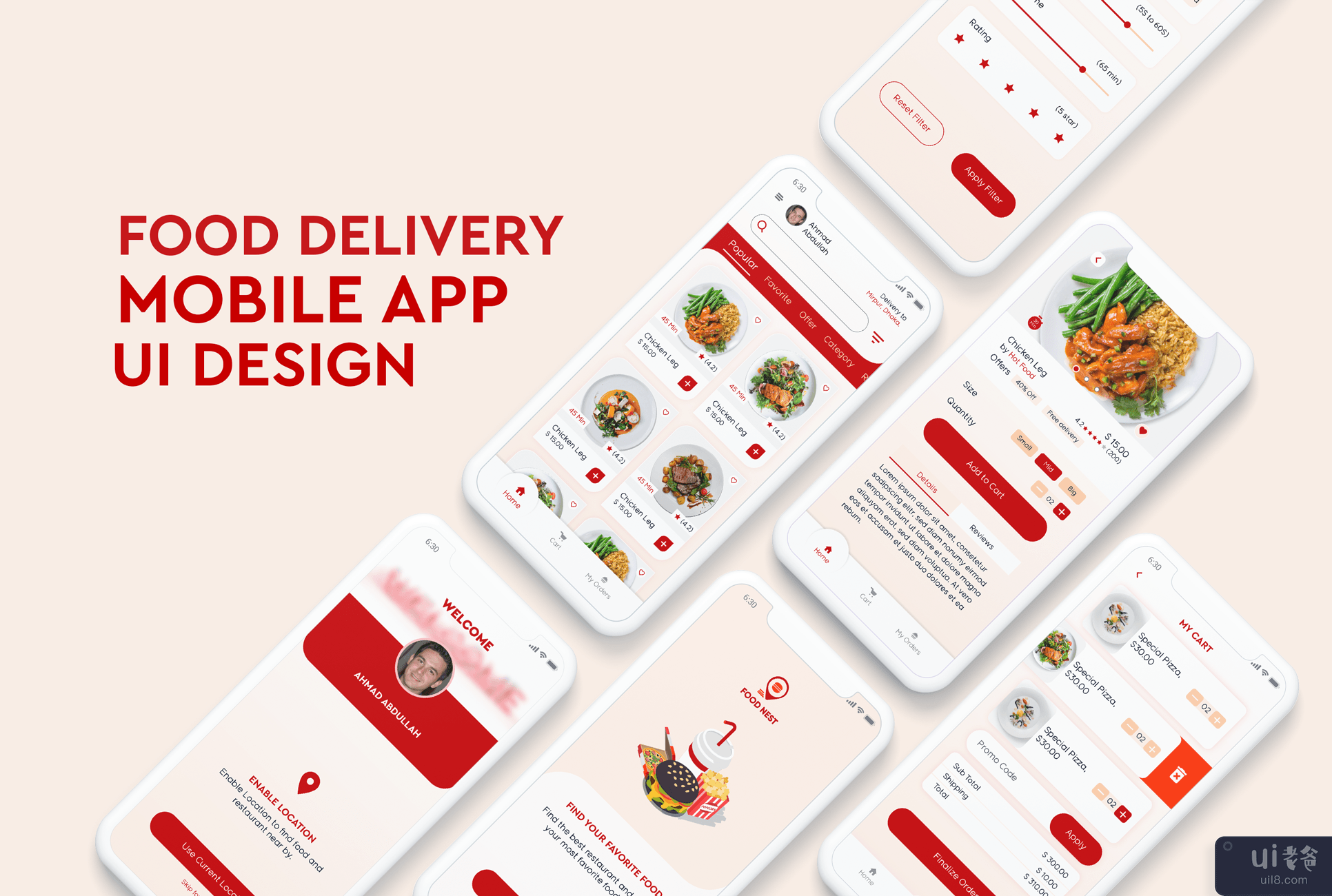 入职 ||外卖APP UI设计(Onboarding || Food Delivery App UI Design)插图2