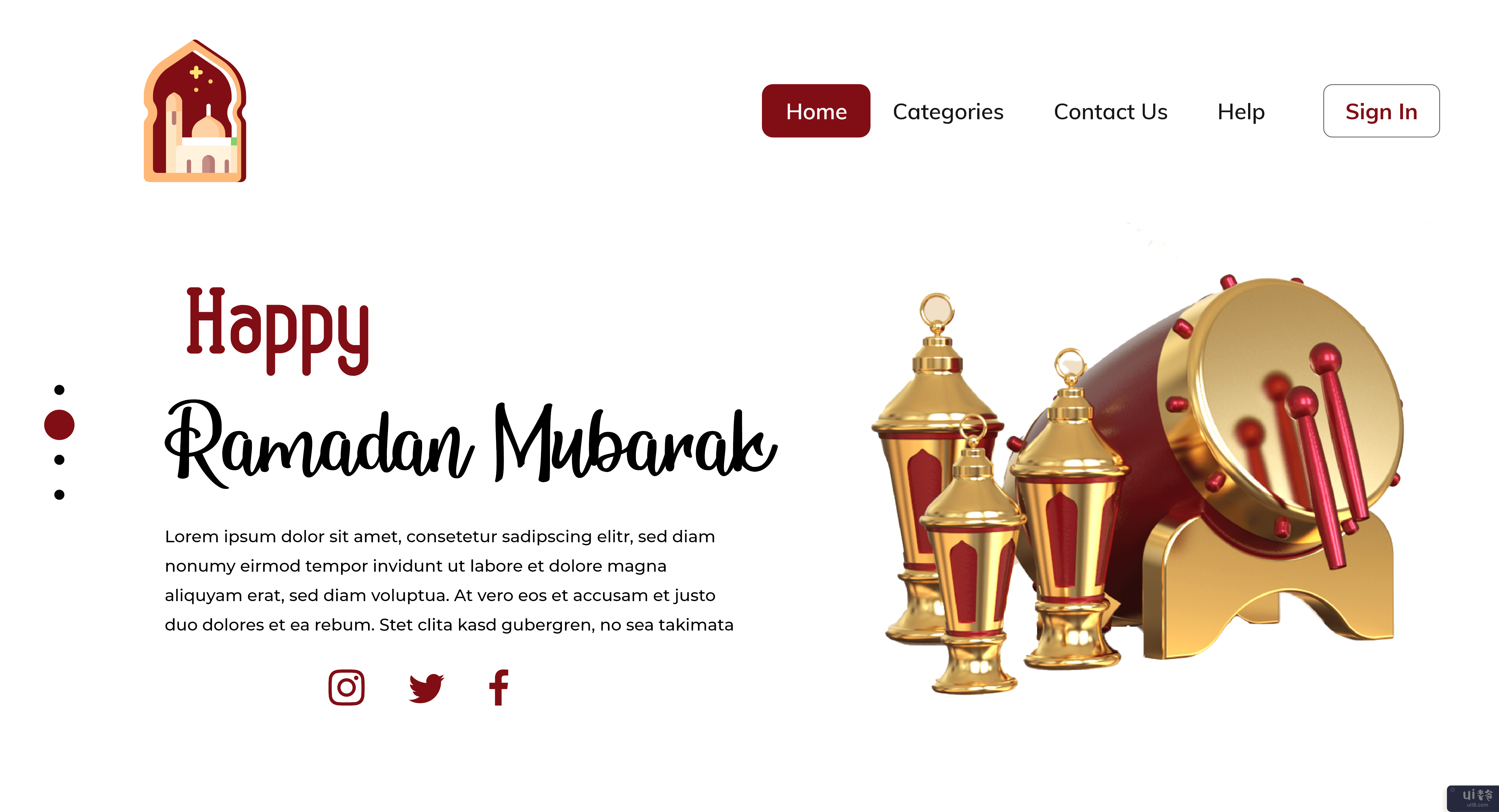 斋月卡里姆 - 斋月穆巴拉克网站横幅 - 斋月卡里姆应用程序(Ramadan kareem - Ramadan Mubarak Website Banner - Ramadan kareem app)插图