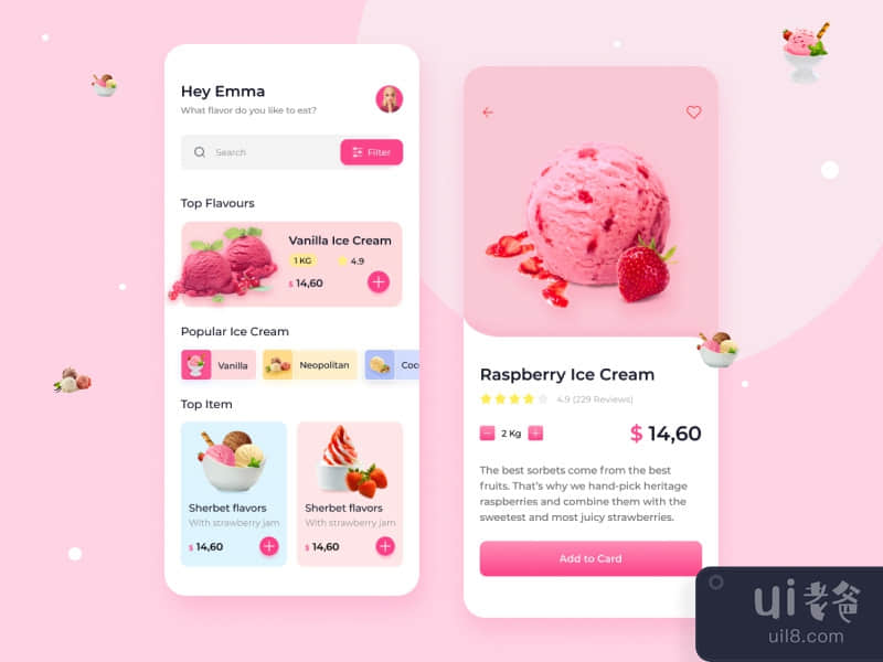 Ice Cream Shop - Mobile App