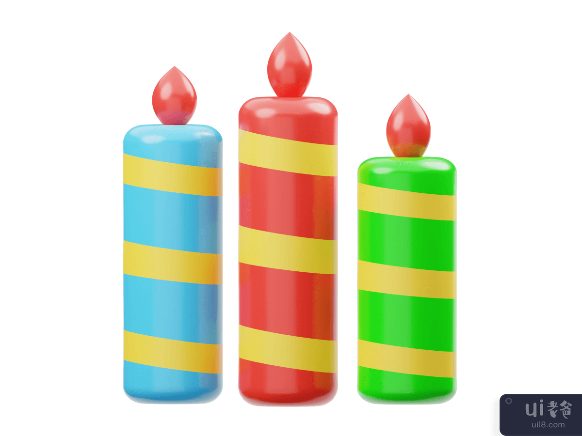 Candles 3D Render Illustration