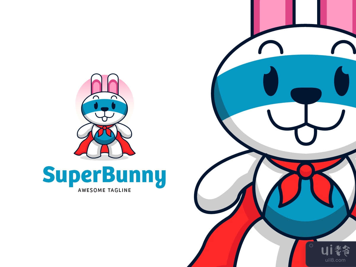 Super Bunny Mascot Logo