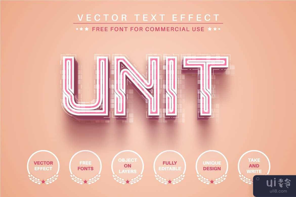 像素 - 可编辑的文本效果，字体样式(Pixel - editable text effect, font style)插图2