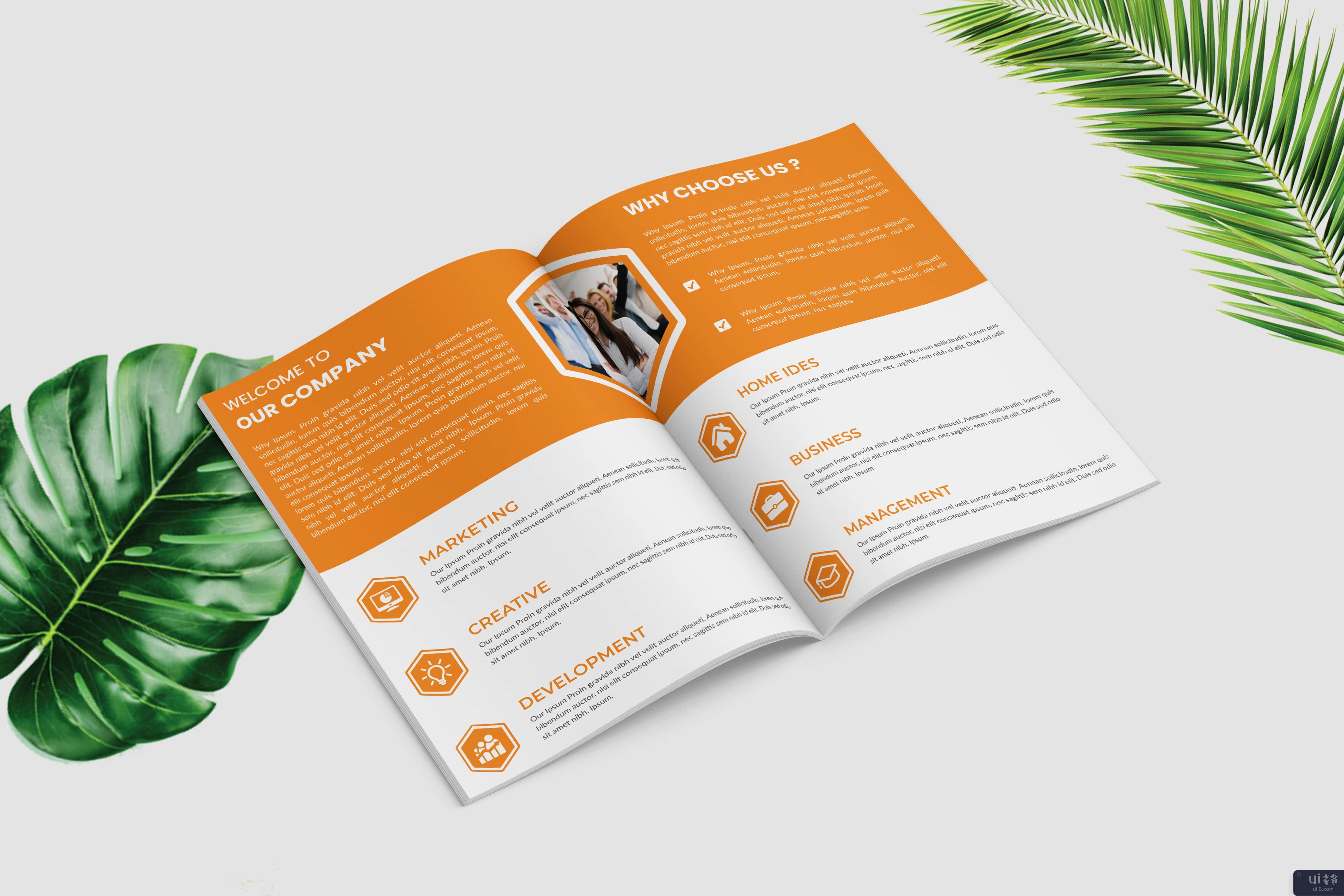 商务双折小册子(Business Bi-fold Brochure)插图2