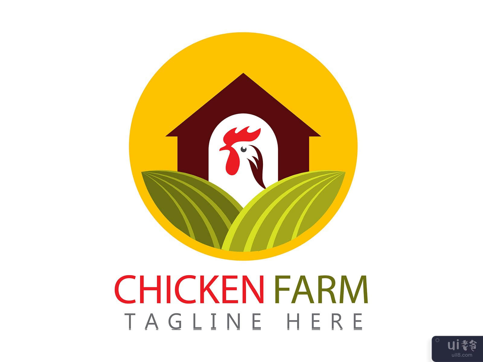 Chicken farm logo template