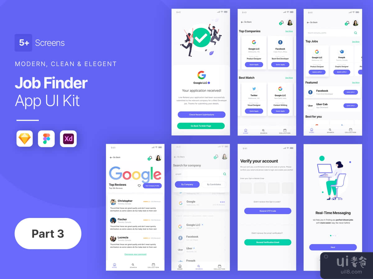 Job Finder App UI Kit