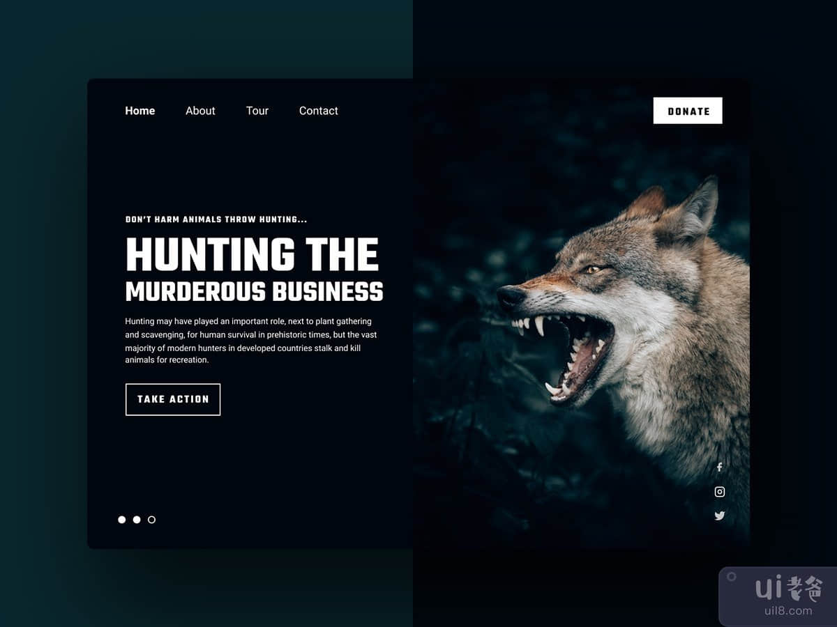 停止动物狩猎标头概念(Stop Animal Hunting Header Concept)插图