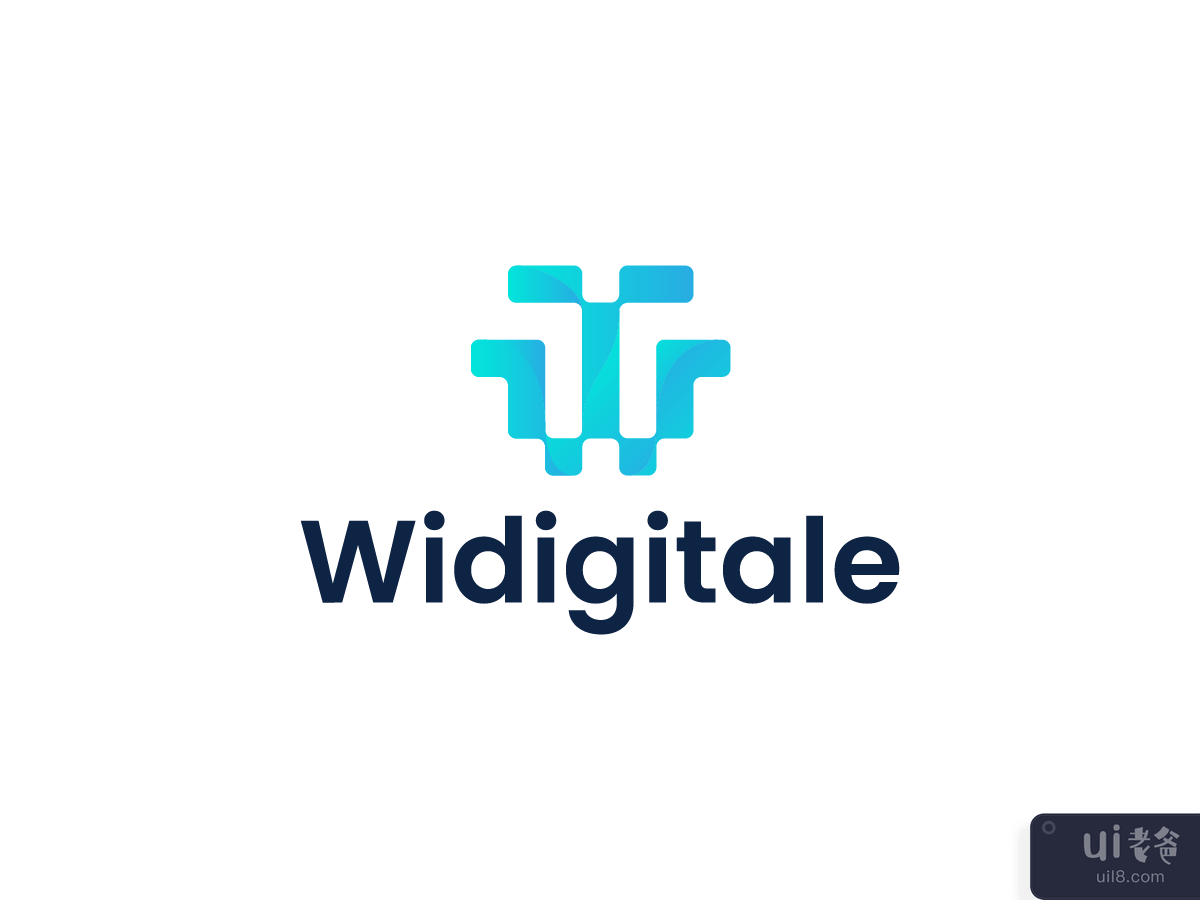 Widigitale 未使用的徽标模板（硬币/加密货币/区块链/技术/网络）(Widigitale unused logo template (Coin/Crypto/Blockchain/Technology/Network))插图