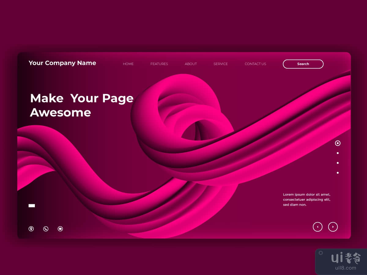 Modern abstract background landing page template design