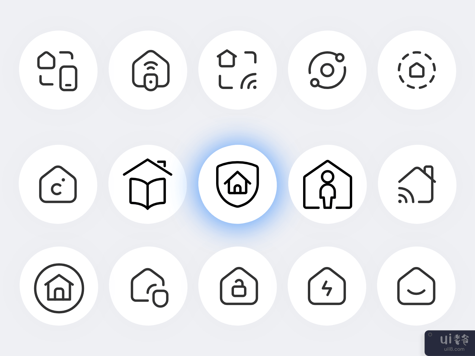 智能家居图标集-图标集(Smart Home Icon Set - Icon Set)插图