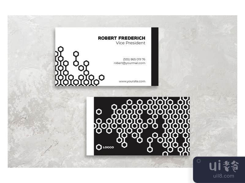 Business Card Black White Template