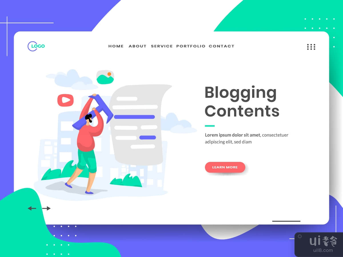 Blogging Contents vector illustration