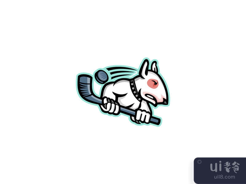 Bull Terrier Ice Hockey Mascot