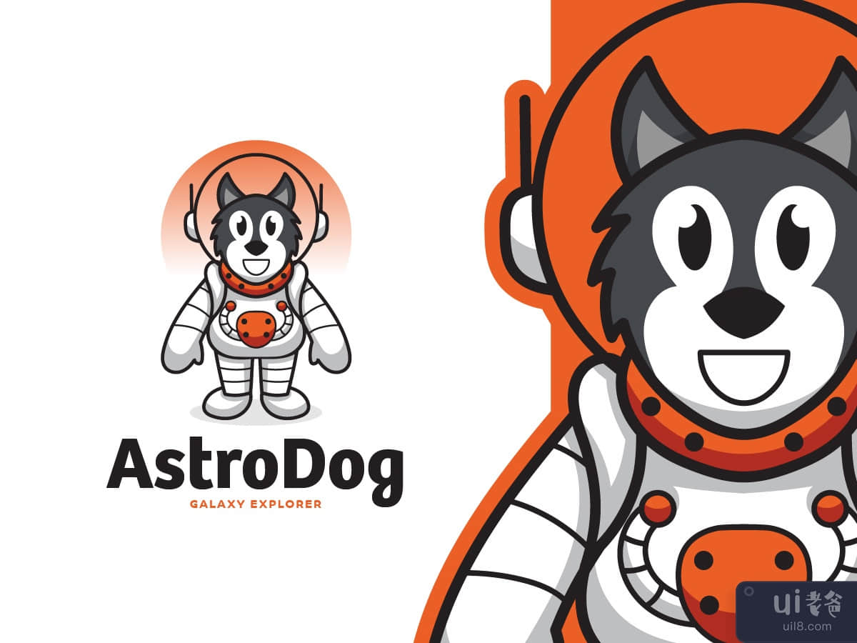 Astro Dog Mascot Logo Template