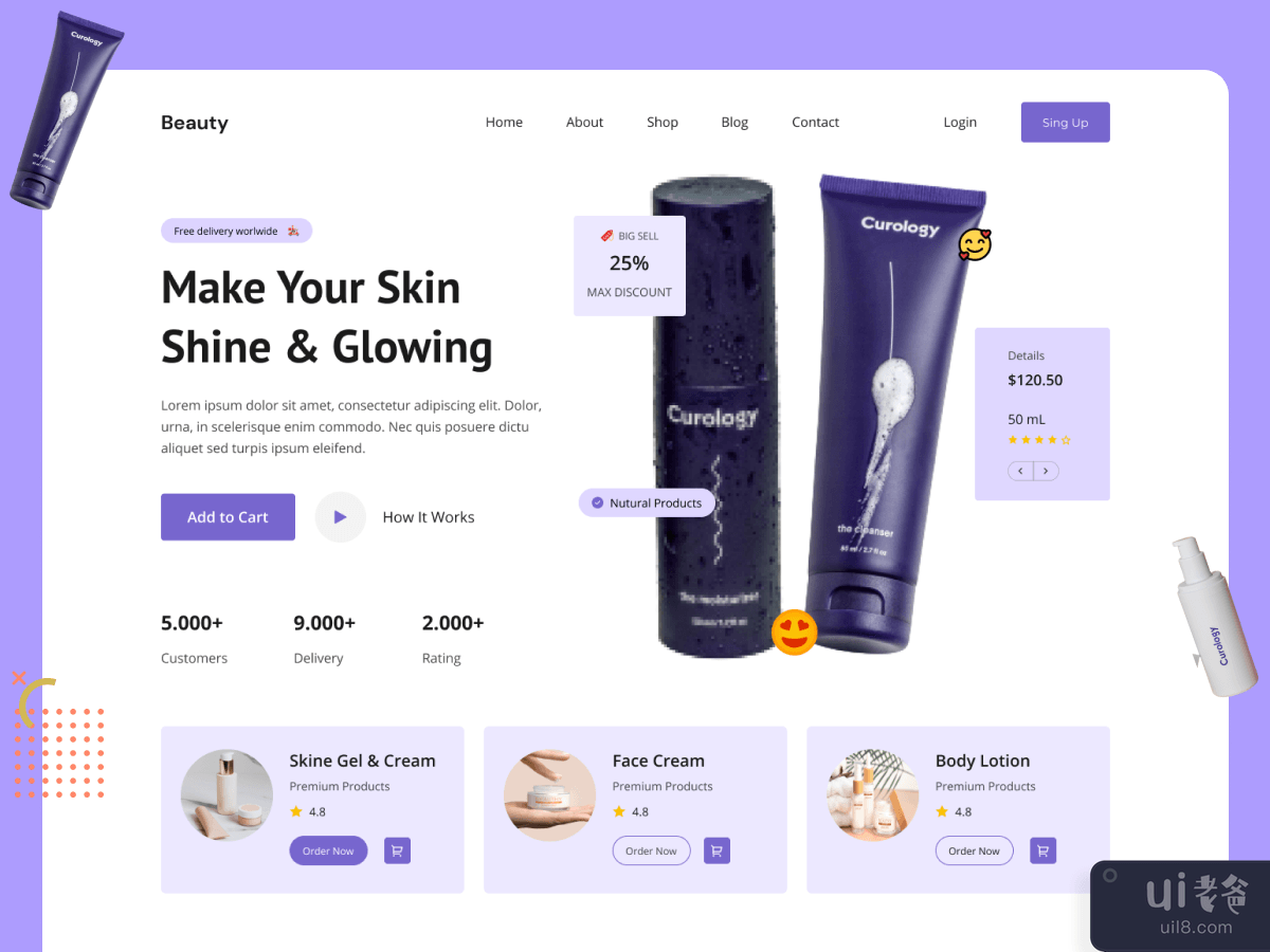 Beauty Products Landing Page