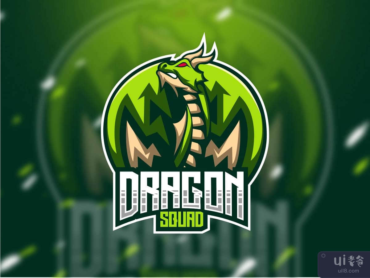 Green Dragon Mascot Logo